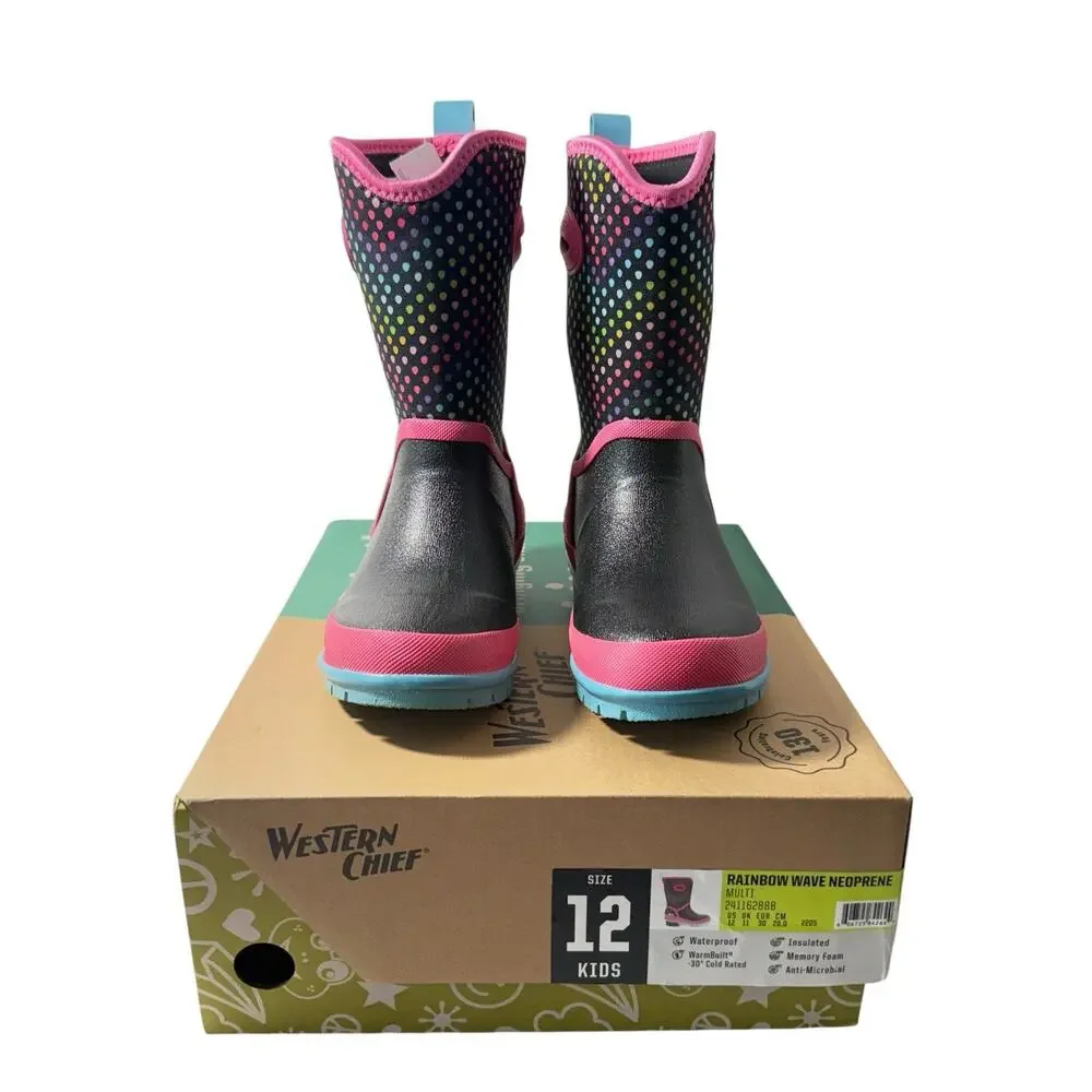 Western Chief multicolor Girls Neoprene Rain Boot SZ/12 - Picture 13 of 15